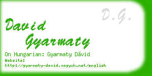 david gyarmaty business card